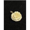 Image 1 : Lovely Carved Rose Pendant, Bone Or Ivory