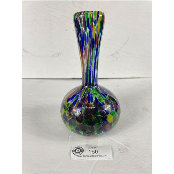 Gorgeous Vintage Hand Blown Vase, Multi-Coloured, Perfect Conditions, 8 Inches Tall