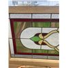 Image 2 : Antique 18 3/4"x 40" Stained Glass Window In Frame. American Made. Small Crack In Pane. NO SHIPPING