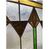 Image 2 : Antique 36"x 15 3/4" Stained Glass Window Pane. 1 Broken Pane & Small Cracks NO SHIPPING