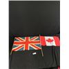 Image 1 : Vintage Union Jake Canvas Lawn Flag - Appox. 15"x22" & Canadian Nylon Flag, Made In Taiwan