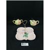 Image 1 : Vintage 1987 Fitz & Floyd Blushing Rose Cream & Sugar Set & Beautiful Kyoritsu Handled Server