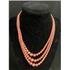 Image 2 : Beautiful Antique 3 Strand Pink Graduated Pearl Necklace w/Decorative Clasp Marked .835