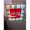 Image 1 : Vintage Coca-Cola Stadium Clock. 38"x38". Lights Up. Clock Doesn't Work