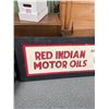 Image 2 : Red Indian Motor Oils Blue Marathon Gasoline Sign, Custom Made. 92" L x 24 1/2" H