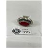 Image 1 : Poison Pillbox Sterling Silver Carnelian Adjustable