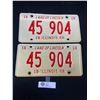 Image 1 : Pair Of 1968 Illinios "Land Of Lincoln" License Plates