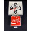 Image 1 : Vintage Coca-Cola Electric Clock. Approx. 11 1/2" x 21"