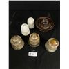 Image 1 : Vintage Lot Of Insulators. 3 Glass, 3 Ceramic