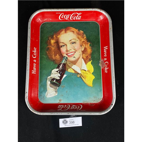 Vintage Metal Coca Cola Tray. Approx. 10 1/2" x13"