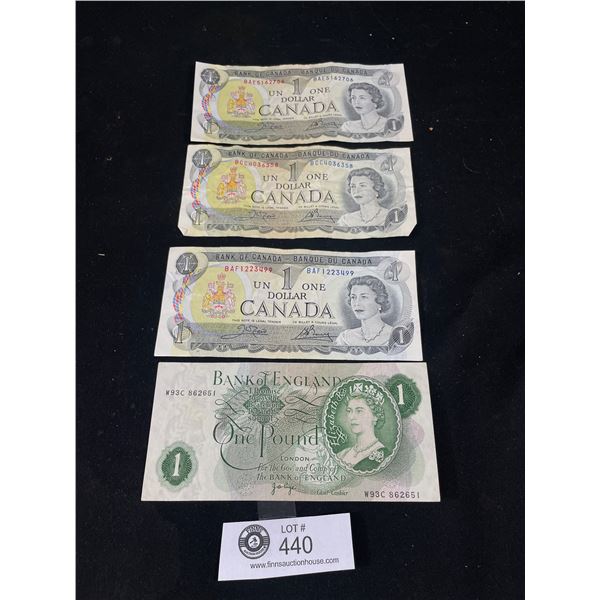 4 Vintage Bank Notes