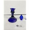 Image 2 : 3 Pcs Of Vintage Cobalt Blue Glass