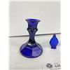 Image 3 : 3 Pcs Of Vintage Cobalt Blue Glass