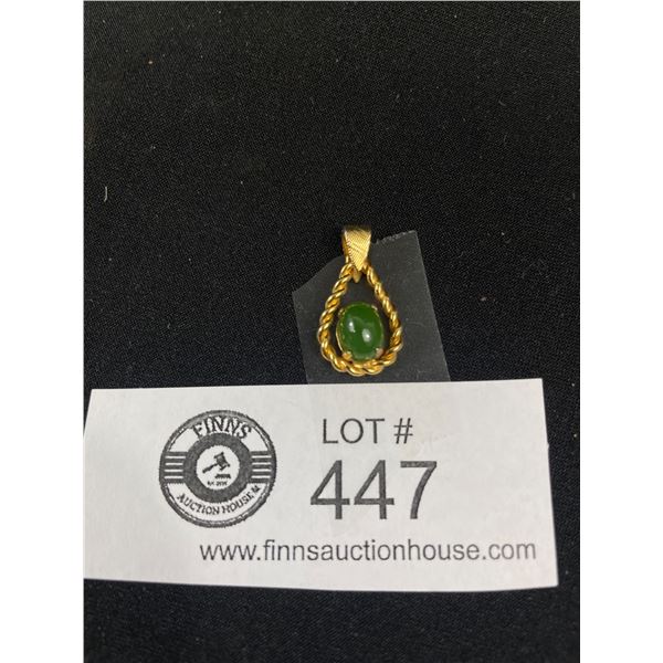 Nice Vintage Teardrop Jade Pendant