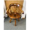 Image 1 : Vintage Swivel Solid Wood Chair, Swivel Works Great, Needs Piece Added Back to Arm Rest