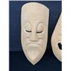 Image 2 : 2 15" Tall Carved Wooden Clown Faces