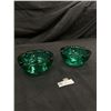 Image 2 : 2 Vintage Heavy Green Glass Ash Trays