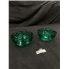 Image 2 : 2 Vintage Heavy Green Glass Ash Trays