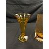 Image 2 : 2 8" Tall Amber Glass Vases