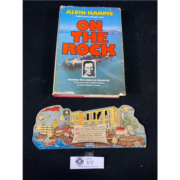 On the Rock Hardcover Book + Alcatraz Comical Postcard  from 1952