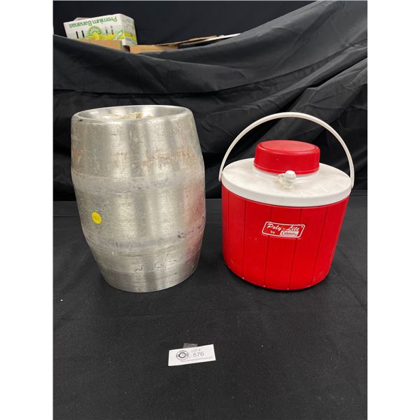 Vintage Colman Thermos and Hamms Beer Keg