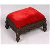 Image 1 : Heavily carved and upholstered Chinese foot stool