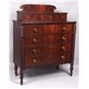 Image 1 : Early 19th C. Sheraton mahogany chest w/scalloped edge