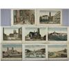 Image 1 : Group of eight (8) early 19th C. hand colored engravings of dioramic views