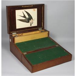 19th C. brass-bound mahogany traveling desk