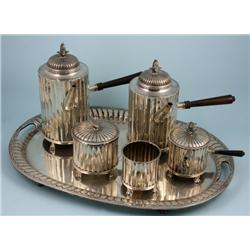 Six (6) piece sterling silver tea and coffee set