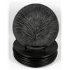 Image 1 : Nine (9) black Lalique dinner plates with tree design