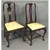 Image 1 : Pair of 18th C. Queen Anne Mahogany Chairs