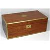 Image 1 : 19th C. brass-bound mahogany lap desk box