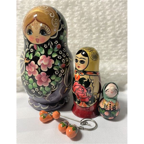 Matryoshka Dolls and Pin Lot
