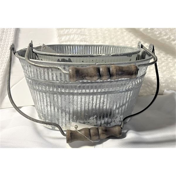 Set of Two Tin Pails