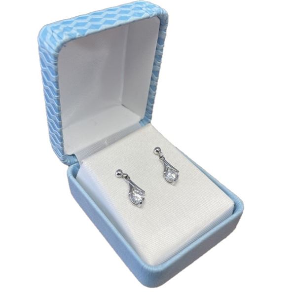 Dainty Sterling Silver Cubic Zirconia Earrings