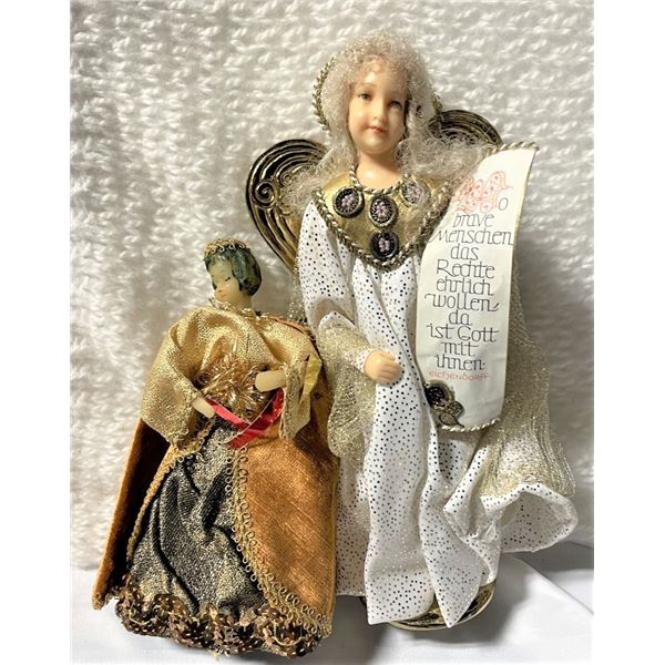 Two Vintage German Wax Dolls