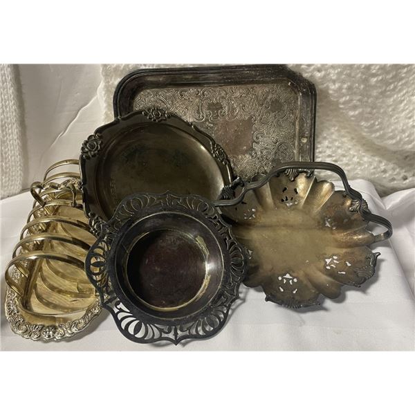 Antique Dishes, some silverplate