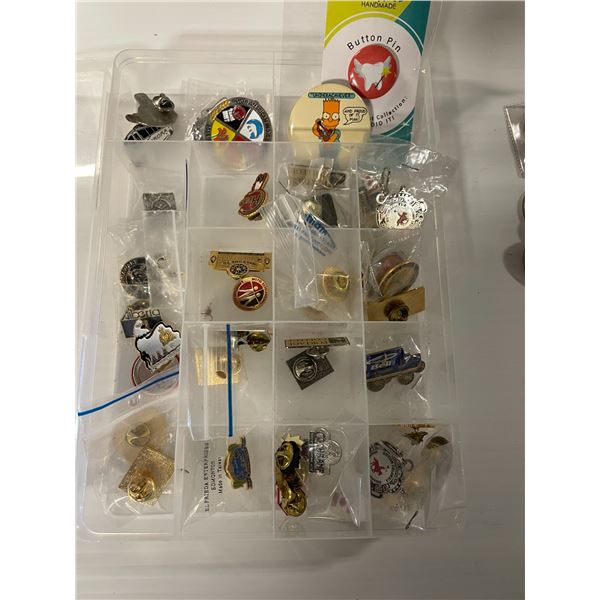 Collection of pins and buttons