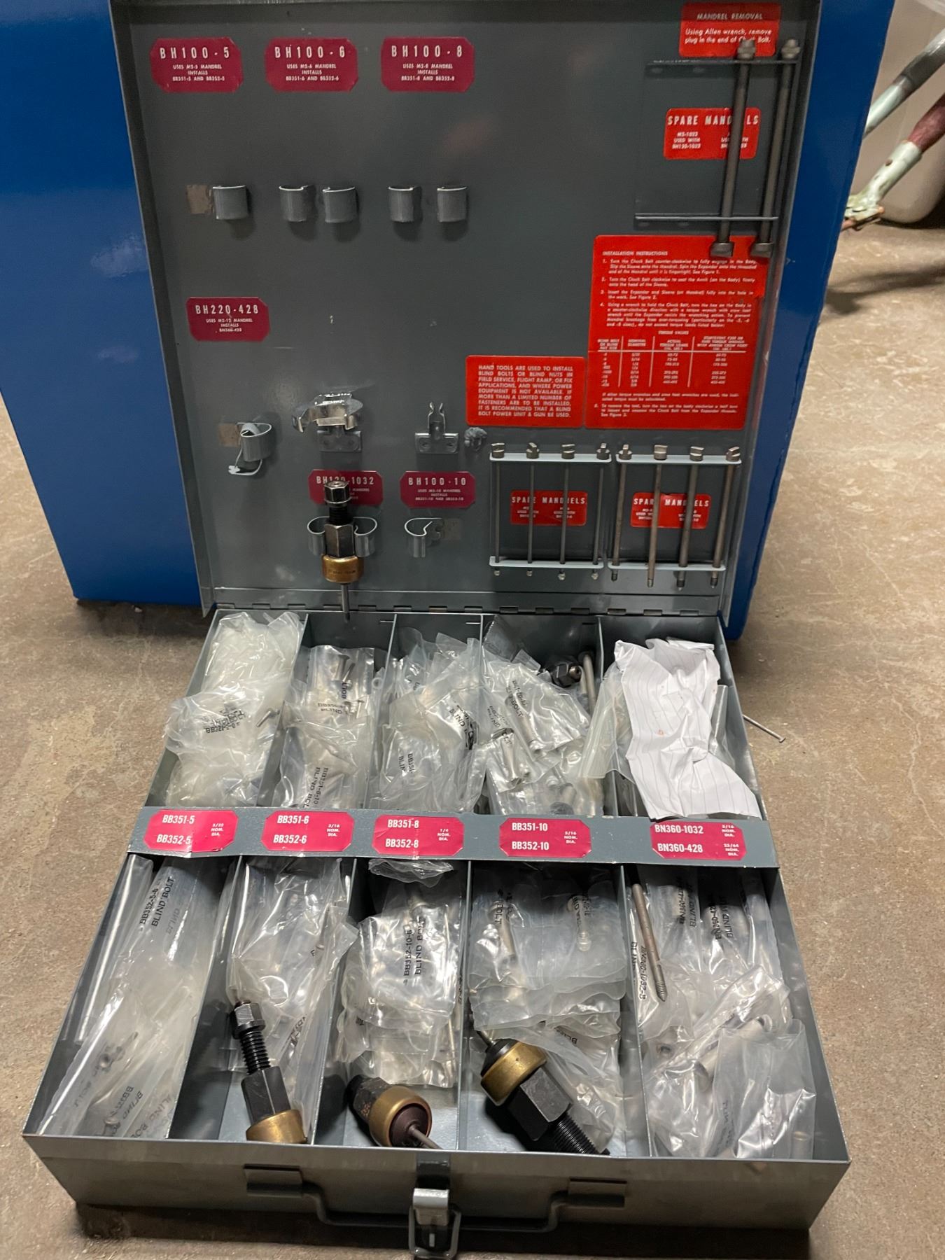 hi shear Tool Kit , blind bolt blind nut box