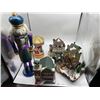 Image 1 : Nutcracker with Christmas Themed Porcelain Houses