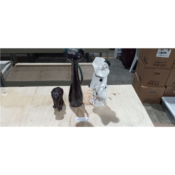 An Pair of Charming Animal/French Mime Ornaments