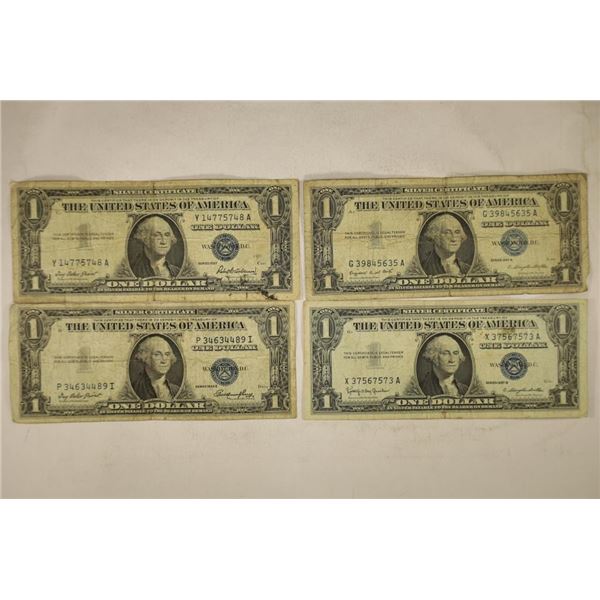 1935-E, 57, 57-A & 1957-B US $1 SILVER CERTS