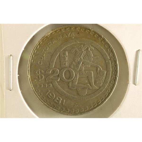1981 MEXICO 20 PESO CULTURA MAYA