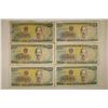 Image 1 : 6-1988 VIETNAM 1000 DONG BILLS, 1 HAS TAPE OVER