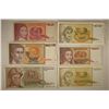 Image 1 : 6-YUGOSLAVIAN BILLS: 1990-10 DINARA, 1990-100