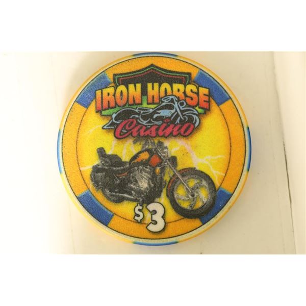 $3 IRON HORSE CASINO CHIP EVERETT, WASHINGTON