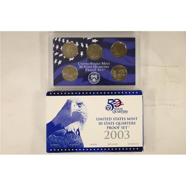 2003 US 50 STATE QUARTERS PROOF SET WITH BOX