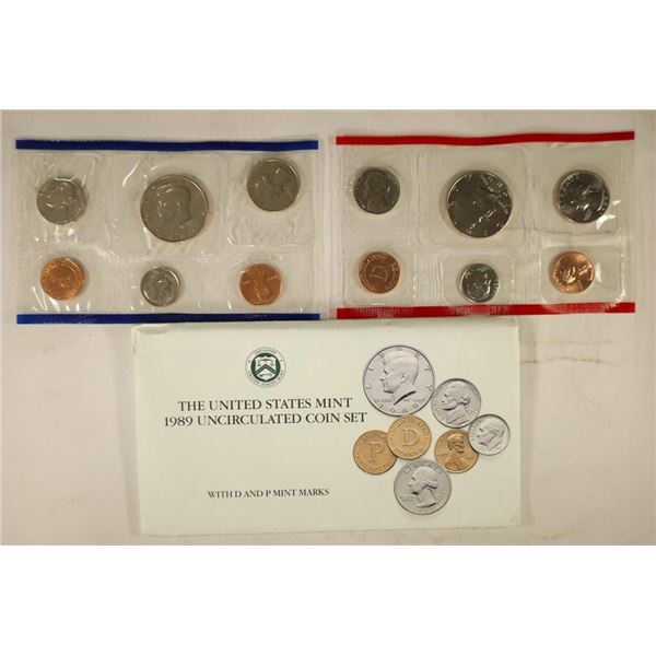 1989 US MINT SET (UNC) P/D (WITH ENVELOPE)