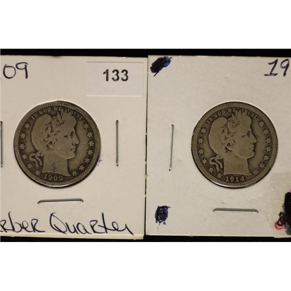 1909 AND1914 BARBER QUARTERS BOTH VG'S